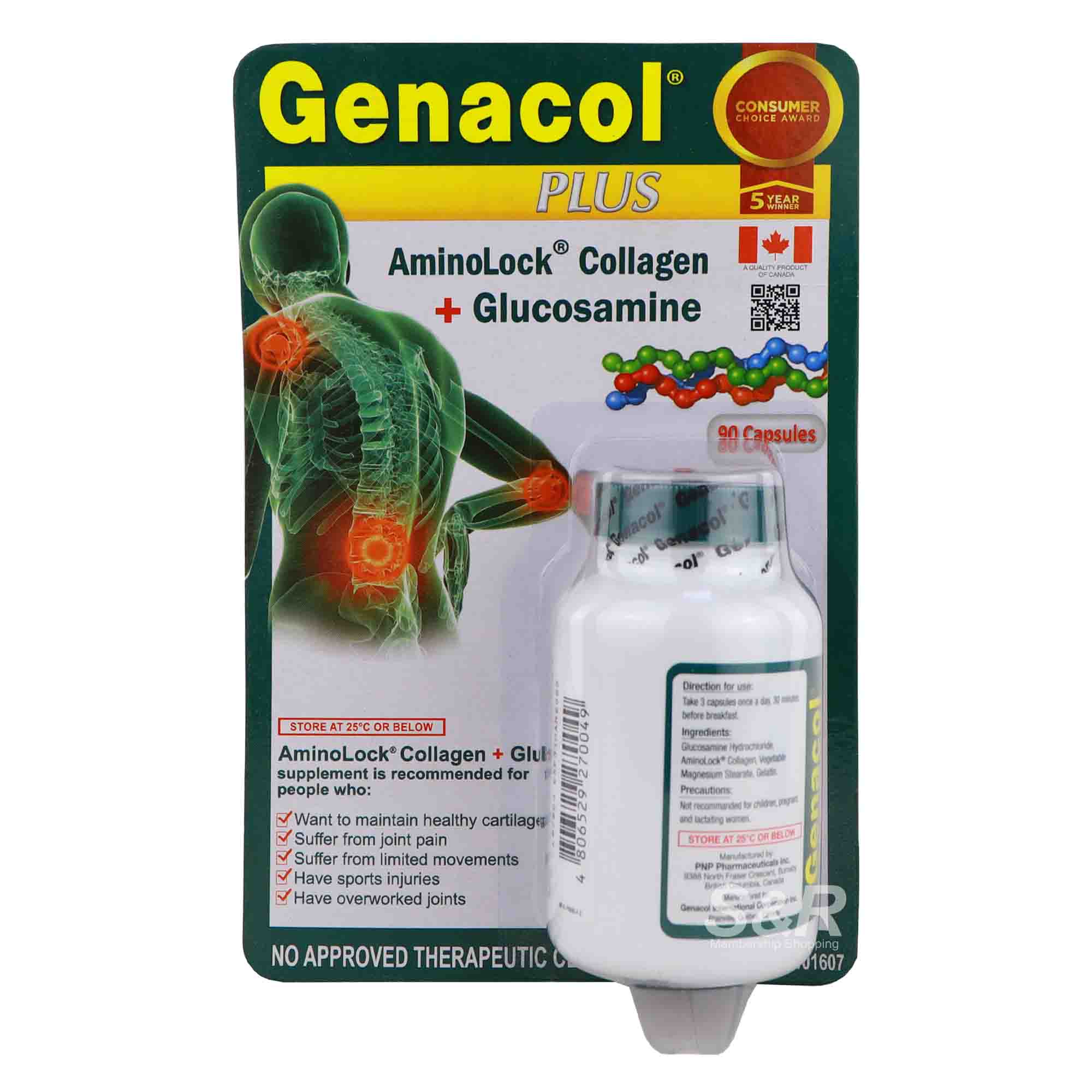 Genacol Plus AminoLock Collagen plus Glucosamine 90 capsules